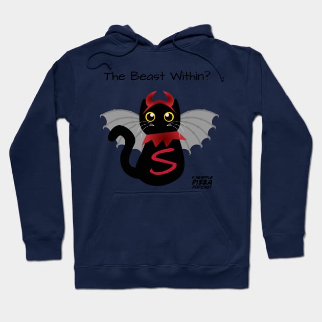 Schrödinger's Demon Cat Hoodie by Pineapple Pizza Podcast